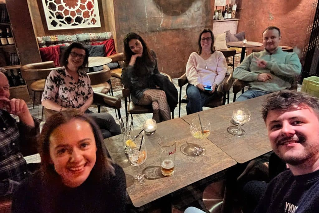 Regular socials at The Workplace help to support our client's mental health.